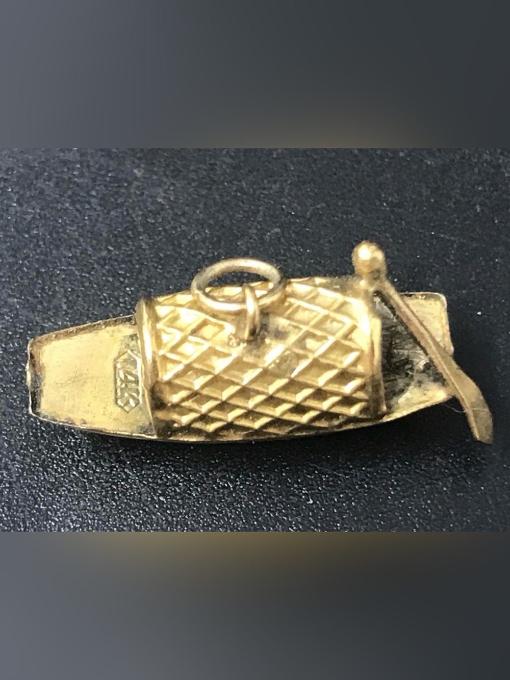 14k Gold 3D Malaysian/Chinese Sampan/Junk Boat 3/4โ Charm